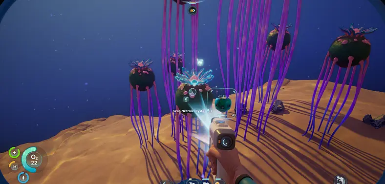 Where to find necrolei cysts used for strong acid in Subnautica 2