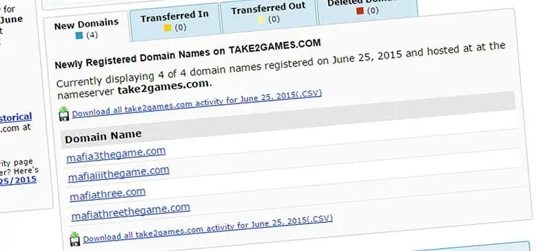 Take-Two registered four Mafia 3 domains last week