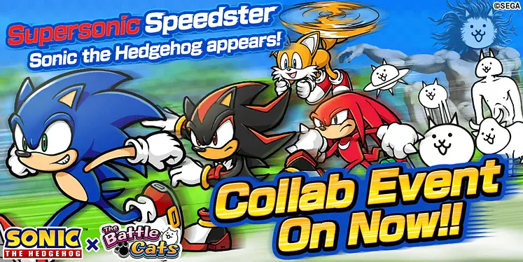 Battle Cats and Sonic The Hedgehog Create Memorable Team Up On Mobile
