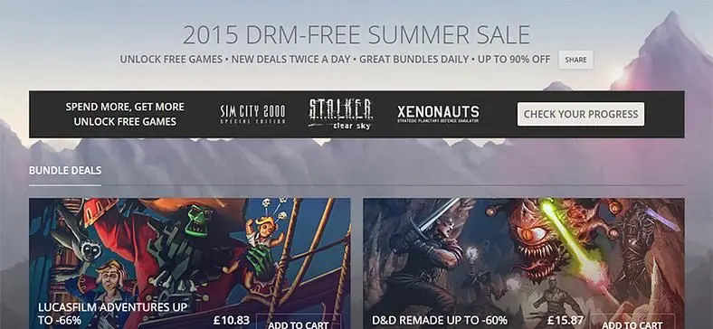 GOG.com launch 2015 DRM-Free Summer Sale, runs until June 21st