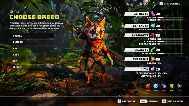 Biomutant Classes - Character Creation and Breed Selection Tips