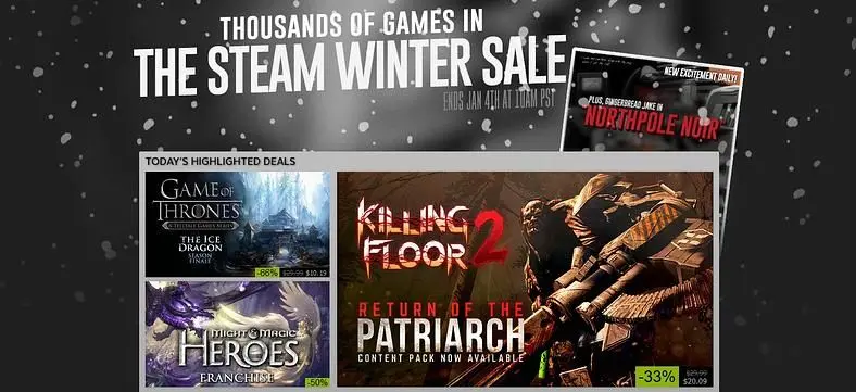 Steam Winter Sale officially begins, continuing through January 4