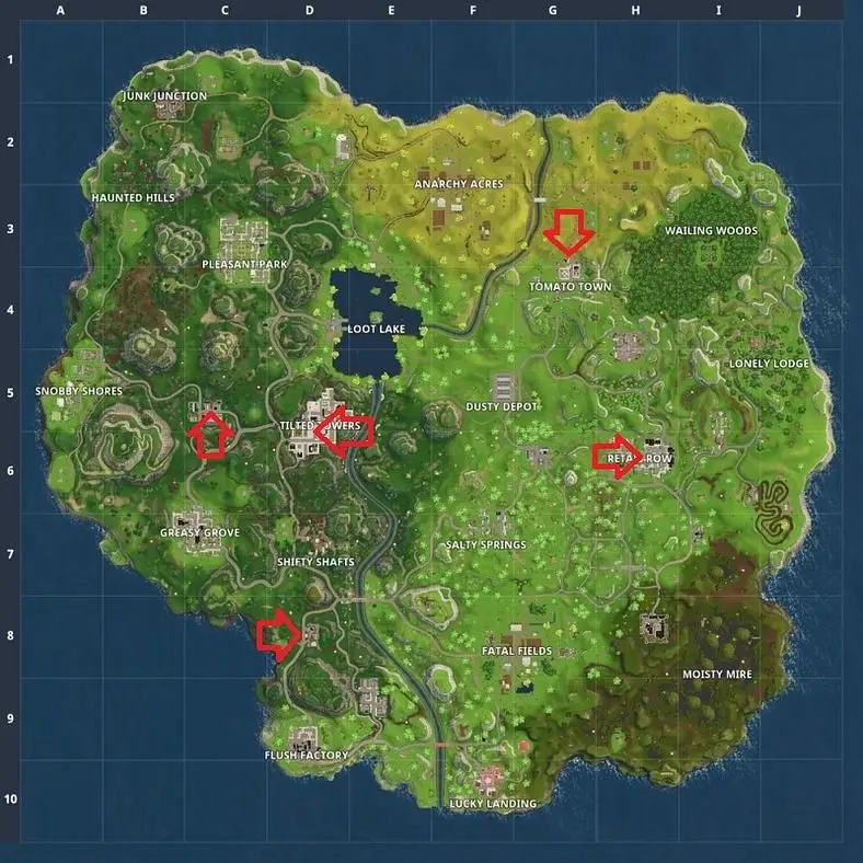 Fortnite Week 8 Challenges - All Taco Shop Locations