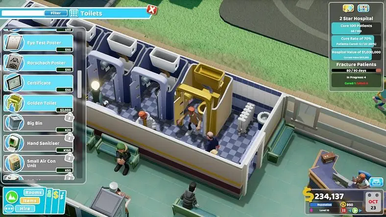 How To Get The Golden Toilet in Two Point Hospital