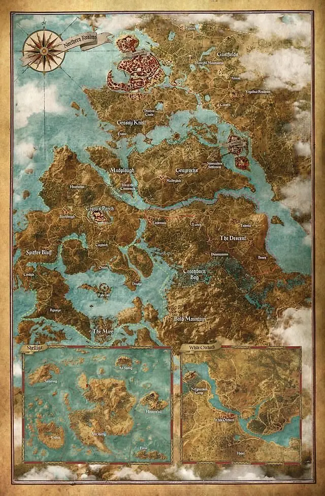 Here's the world map for The Witcher 3 – it's pretty big