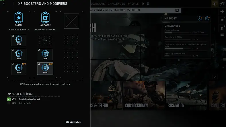 Battlefield 6 XP Boosts Explained: How to Find and Use Extra XP