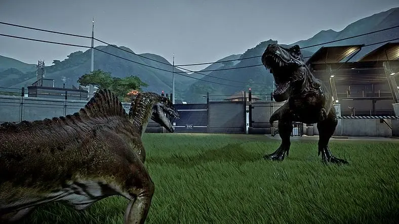 Is the first Jurassic World Evolution expansion a T-Rex or a Compy?