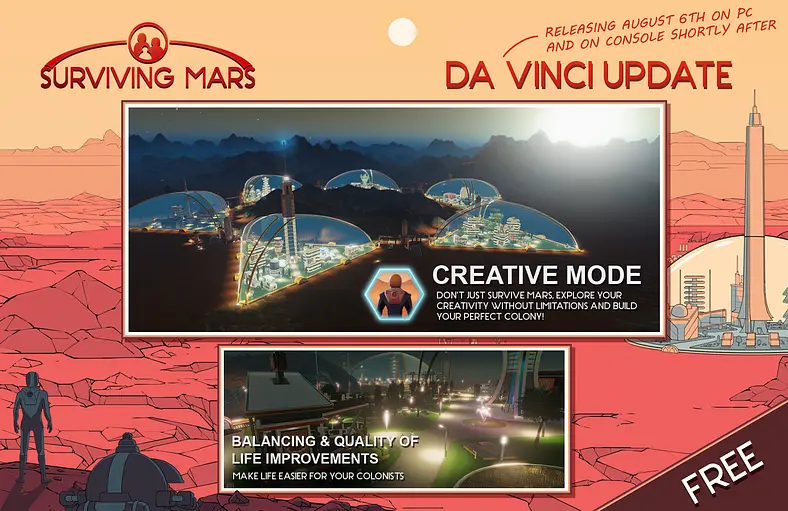 'Da Vinci' Update Released For Surviving Mars, 'Sagan' Coming Soon