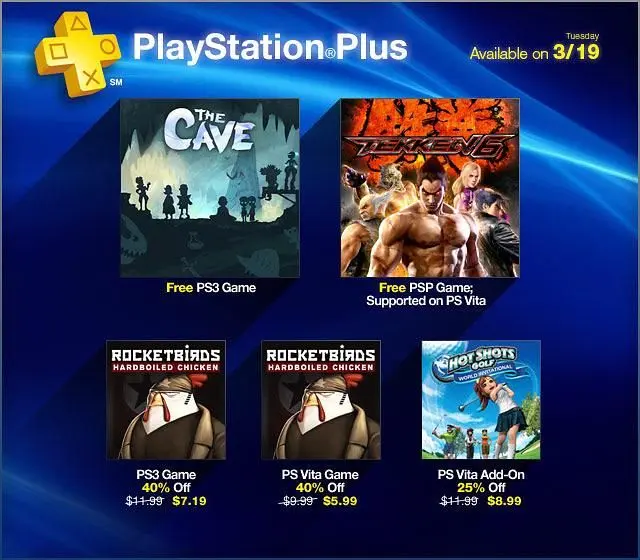 This week's PSN Plus deals for US gamers include free The Cave, Tekken 6