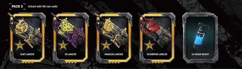 Gears 5 Rockstar Skins - What you get with Energy Drink ring codes