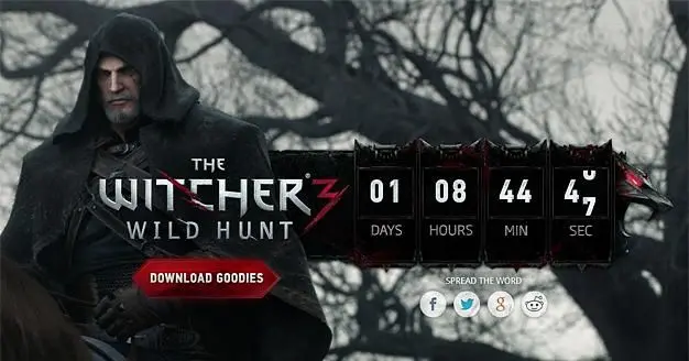 The Witcher 3 website counting down to 'killing monsters' teaser