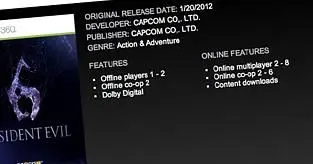 Resident Evil 6 info pulled from Xbox website, online co-op for 6 players?