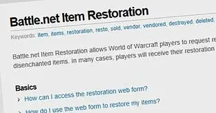 Item recovery tool launching for World of Warcraft