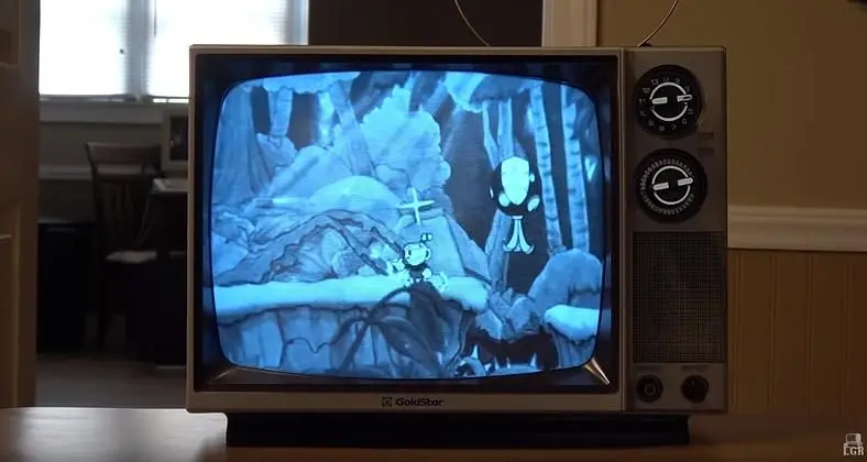 Cuphead Being Played On A Black & White CRT Might Miss The Point, But It Works A Treat