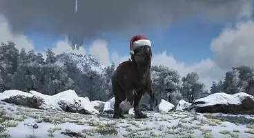 Ark: Survival Evolved's Winter Wonderland features dinosaurs and snow