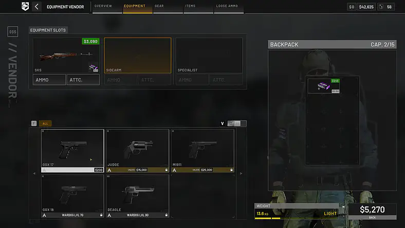 Equipment And Items / Handguns