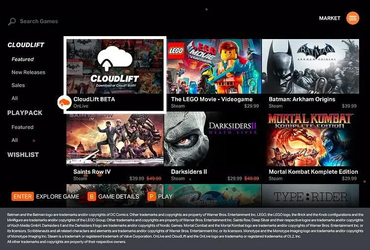 OnLive's Cloudlift Service