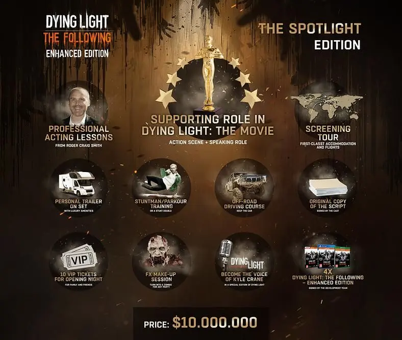 Dying Light: The Following’s Spotlight Edition costs $10,000,000