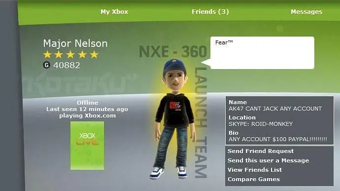 Major Nelson's Xbox Live profile hacked, was "very specific" attack