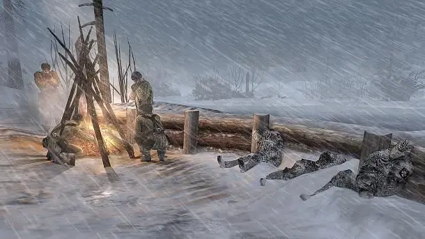 Units will freeze to death in Company of Heroes 2 due to weather system