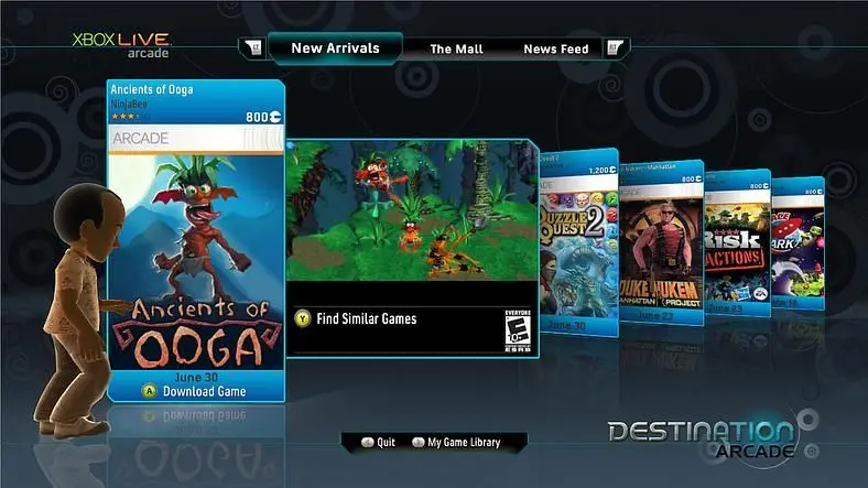 New catalogue browser for Xbox Live called 'Destination Arcade'