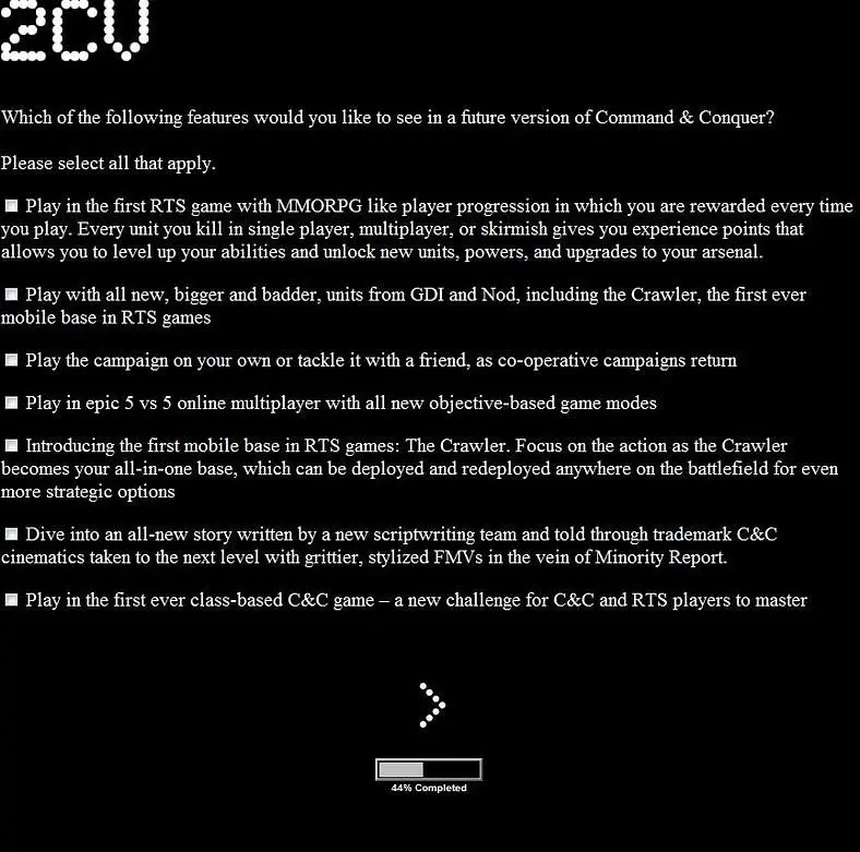 EA has "nothing to confirm" on C&C franchise, survey probes fans