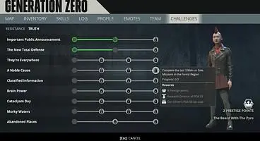 Generation Zero Challenges - What Are the Requirements and Rewards?
