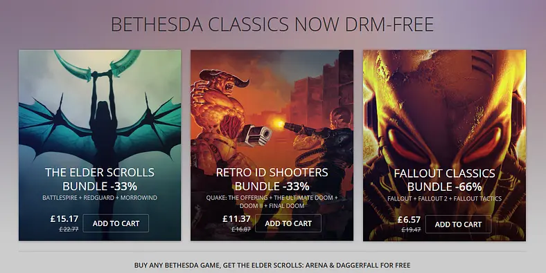 GOG.com adds roster of classic Bethesda games to its library