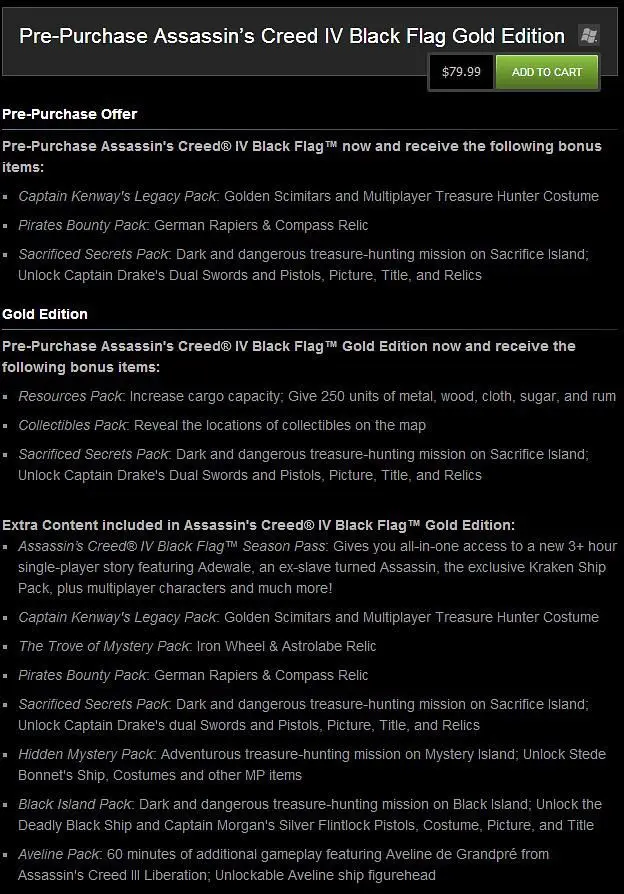 Assassin's Creed IV hits Steam, regional discrepancies found between US and EU