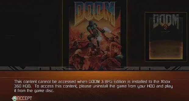 Bethesda: Don't install Doom 3 BFG Edition to Xbox 360 HD