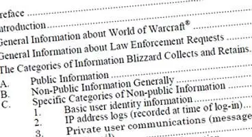 Blizzard's 'Law Enforcement Guide' leaked for World of Warcraft