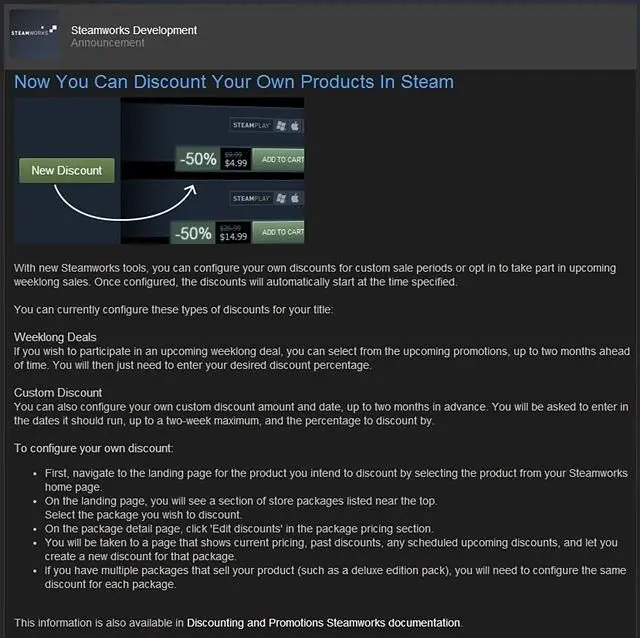 Valve handing over Steam 'sale control' to developers