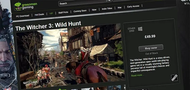 Gamers report 'invalid code' errors with The Witcher 3 keys from Green Man Gaming pre-orders