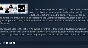 Steam SDK update lets game developers sell or award “persistent items” to players