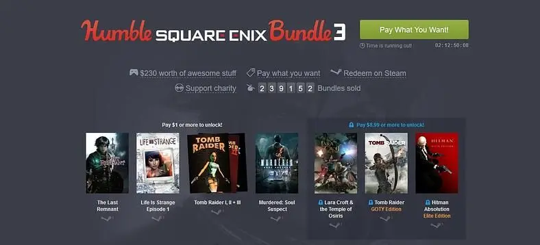 Tomb Raider, Just Cause and Hitman the focus of massive Square Enix Humble Bundle sale