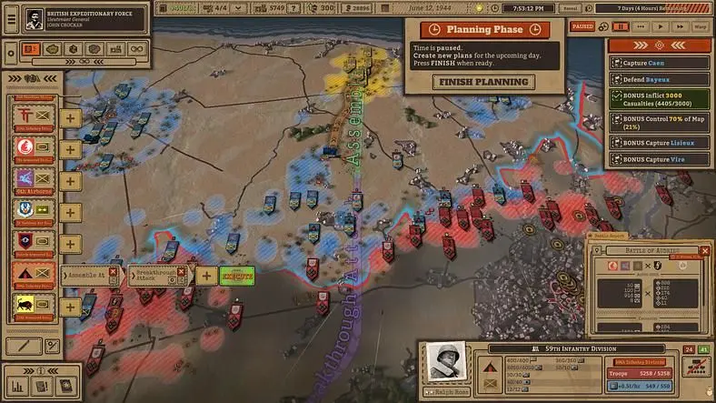 In World War 2 Wargame Battleplan, We Lead the Allied Forces During D-Day By Drawing Plans On An Authentic Map