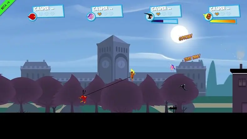 It's a race across the rooftops as superheroes get bored.