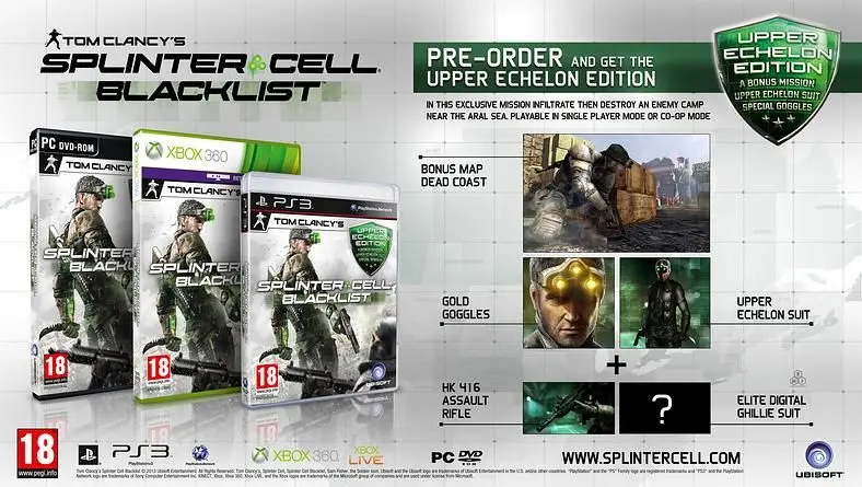 Ubisoft reveals Tom Clancy's Splinter Cell: Blacklist Collectors Editions