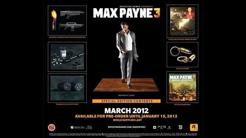Max Payne 3 Special Edition available for preorder