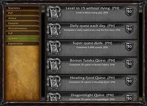 Blizzard's Wrath of the Lich King sports achievements, brag rights