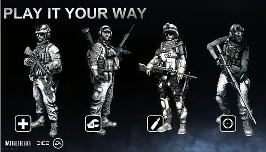 Classes, Bipods and Suppressing Fire detailed for Battlefield 3