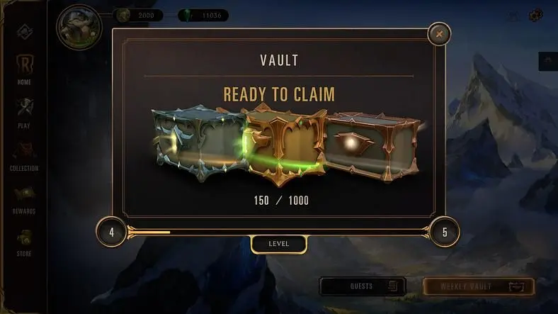 Legends of Runeterra Weekly Vault - Ranks, Rewards, Upgrades