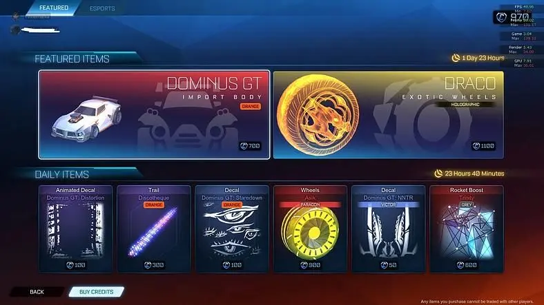 Rocket League's Draco Holographic Wheels Now Available In the Item Shop