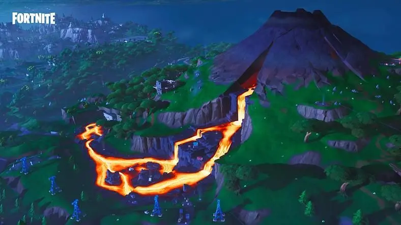 Fortnite Season 8 Map Changes - Wailing Woods Replaced With a Volcano