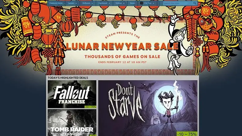 Steam Lunar New Year Sale starts today, ends February 12