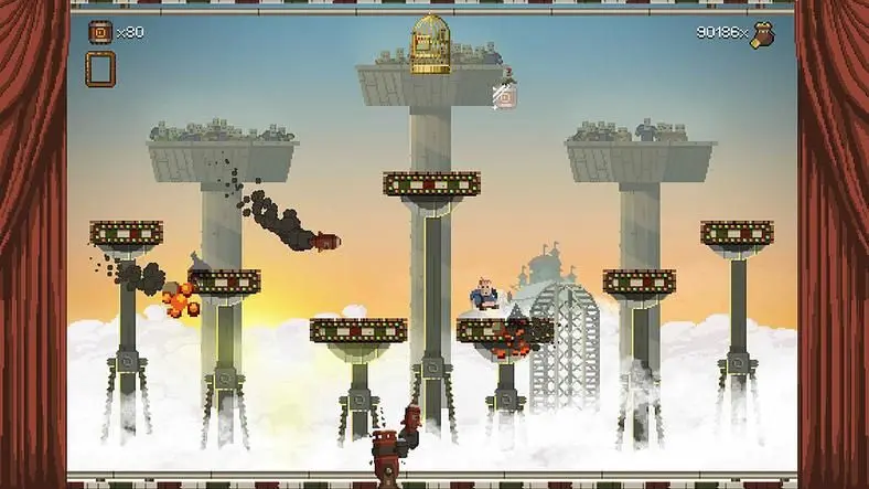 Addictive and brutal oldschool platforming with a psycho circus twist.