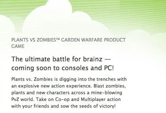 Rumor: Plants Vs. Zombies Garden Warfare to debut for PC, consoles at E3