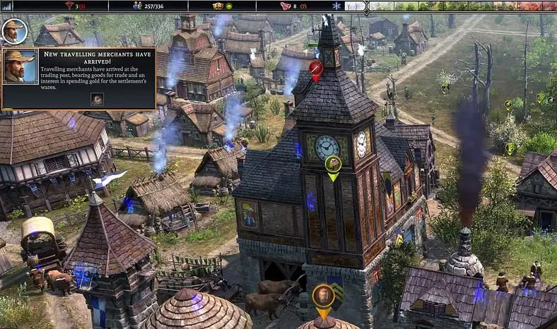 Farthest Frontier Trading Post - Alerts for traders arrival in Patch v0.7.5, requesting resources in future updates
