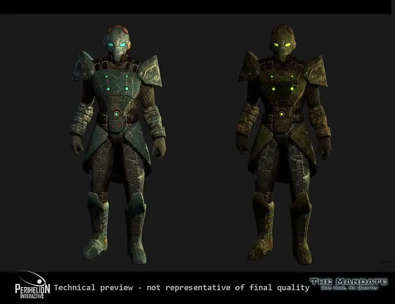 Screens and video showcasing textures and models released for space opera The Mandate