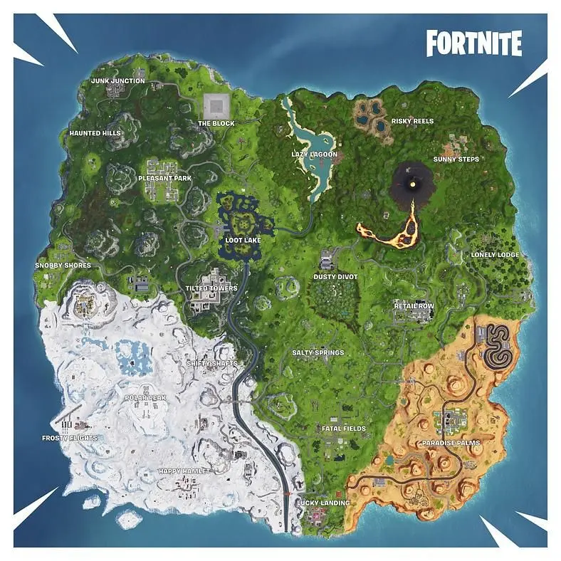Fortnite Season 8 Map Changes - Wailing Woods Replaced With a Volcano